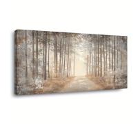 Impresión artística de pared en lienzo con diseño de bosque brumoso pintura abstracta moderna obra de arte para sala de estar oficina cocina decoración de pared en lienzo (30 x 60 cm sin marco)