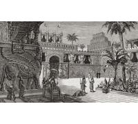 Impresión artística de un palacio asirio. De la historia universal de Cassell publicado en 1888. Póster impreso por Ken Welsh (20 x 11)