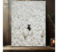 Impresión artística en lienzo de Oveja Negra en Aries, decoración moderna de pared, ideal para dormitorio, hogar, oficina, sala de estar (80x120cm) sin marco