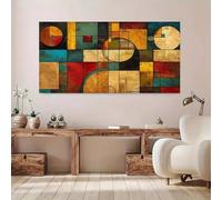 Impresión artística en lienzo, póster decorativo abstracto moderno para sala de estar, dormitorio y comedor, obra de arte de pared horizontal de 40 x 80 cm (16 x 32 pulgadas) con marco