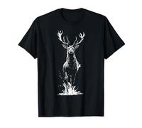 Impresión artística gráfica Salvaje Amante de los Animales del Bosque de Ciervos Camiseta