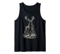 Impresión artística gráfica Salvaje Amante de los Animales del Bosque de Ciervos Camiseta sin Mangas