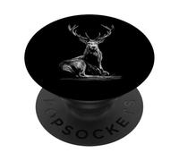 Impresión artística gráfica Salvaje Amante de los Animales del Bosque de Ciervos PopSockets PopGrip Adhesivo