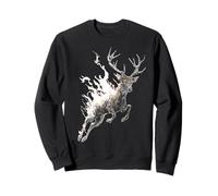 Impresión artística gráfica Salvaje Amante de los Animales del Bosque de Ciervos Sudadera