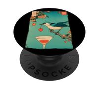 Impresión artística Japonesa de Madera con diseño de pájaro Ukiyo-e Cherry PopSockets PopGrip Adhesivo