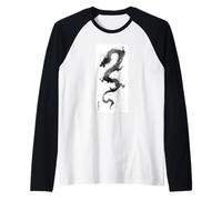 Impresión artística Japonesa Sumi-e Ink Wash Dark Art Print Camiseta Manga Raglan