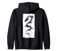 Impresión artística Japonesa Sumi-e Ink Wash Dark Art Print Sudadera con Capucha