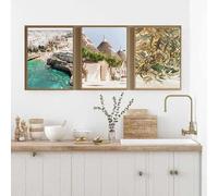 Impresión artística mediterránea de Apulia, Italia, con olivo, lienzo para pared, fotografía de verano italiana, paisaje, decoración del hogar (50 x 75 cm, 3 unidades)