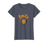 Impresión artística Smile There's Beer: Fun Brew Lovers Camiseta, Mujer, Azul Jaspeado, 3XL