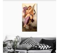 Impresión artística sobre lienzo de William Adolphe Bouguereau, retrato famoso, pintura El rapto de Psique, decoración clásica para el hogar, 50 x 100 cm, sin marco