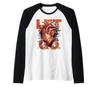 Impresión artística Surrealista de Mariposas Florales con Cadenas Que rompen el corazón Camiseta Manga Raglan
