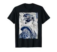Impresión artística Ukiyo-e con Tinta Azul de Geisha Japonesa Camiseta