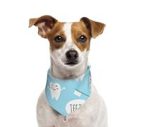 Impresión Azul de un Lindo Dentista e higienista Dental,Pañuelos de algodón para Perros, Bufandas Ajustables para Mascotas,M