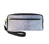 Impresión con Brillo y Brillo., Bolsa de Maquillaje Bolsa de cosméticos Bolsa de Aseo de Viaje portátil Estuche de Cuero para Mujeres y niñas