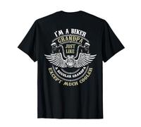 Impresión con Texto en alemán Im a Biker Grandpa Just Like a Grandpa but Cooler. Camiseta