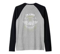 Impresión con Texto en alemán Im a Biker Grandpa Just Like a Grandpa but Cooler. Camiseta Manga Raglan