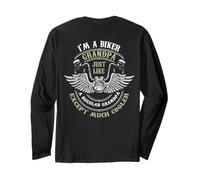 Impresión con Texto en alemán Im a Biker Grandpa Just Like a Grandpa but Cooler. Manga Larga