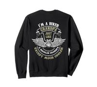 Impresión con Texto en alemán Im a Biker Grandpa Just Like a Grandpa but Cooler. Sudadera