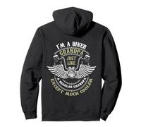 Impresión con Texto en alemán Im a Biker Grandpa Just Like a Grandpa but Cooler. Sudadera con Capucha