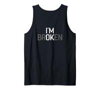 Impresión con Texto I Am Broken ich Bin verrückt. Camiseta sin Mangas