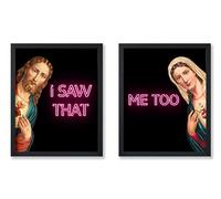 Impresión de 2 Piezas "I Saw That, Me Too", Arte Barroco Alterado, Pop Art Melancólico, Regalo para niña y niño, Decor Divertida para Residencia, Dormitorio o Baño Impresión sobre Lienzo Sin Marco