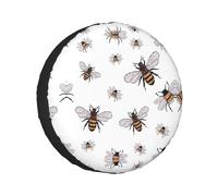 Impresión de Abejas Divertidas Cubierta del Neumático Protector Solar Universales Bolsas de Almacenamiento de neumáticos, para Vehiculos, Coche, camionetas, 17in