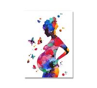 Impresión de acuarela for madre e hijo, cuadro sobre lienzo for maternidad, lactancia, póster, decoración obstetricia y ginecología(Picture 1,15x20cm No Frame)