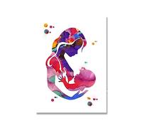Impresión de acuarela for madre e hijo, cuadro sobre lienzo for maternidad, lactancia, póster, decoración obstetricia y ginecología(Picture 2,15x20cm No Frame)