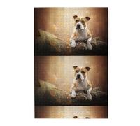 Impresión de American Staffordshire Terrier, Rompecabezas de 1000 Piezas, Rompecabezas de Madera para Toda la Familia, decoración de Pared para Adultos y Adolescentes.
