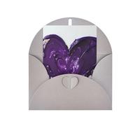 Impresión de amor púrpura adorables tarjetas y sobres en blanco, diseños únicos perfectos para festivales, invitaciones