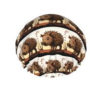Impresión de animación de jabalí Gorro de ducha, gorro de dormir, gorro de baño elástico impermeable de doble capa, gorro de baño reutilizable