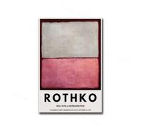 Impresión de arte abstracto de Mark Rothko, póster vintage de exposición en azul, rosa y amarillo para decoración de pared del hogar, pintura estilo museo (60 x 80 cm/sin marco)