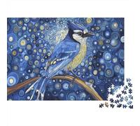 Impresión de Arte Blue Jay Rompecabezas DIY De 1000 Piezas En Cartón Extra Grueso para Familias Juego Divertido Y Desafiante Linda Decoración Regalo De Cumple 52x38cm/1000pcs