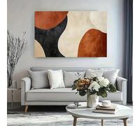 Impresión de arte de pared abstracto moderno - Lienzo geométrico neutro para sala de estar, dormitorio, oficina, pasillo (20 x 30 cm/sin marco)