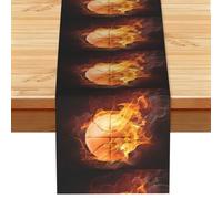 Impresión de Baloncesto,Camino de Mesa de Lino sintético para el hogar, Fiestas, comedores, 33 x 183 cm