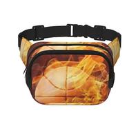 Impresión de Baloncesto,Riñonera Cuadrada de Doble Capa, Bolso de Viaje, Bolso Informal para el Pecho.
