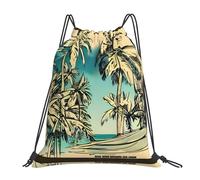 Impresión De Bocetos De Hawái Unisex Mochila De Cuerdas Ajustable Bolsa De Deporte Ligera Mochila Con Cordón Para Yoga Baloncesto Voleibol