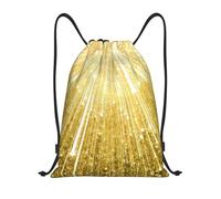 Impresión De Brillo Dorado Bolsa De Gimnasio Mochila Ajustable Fácil De Doblar Bolsa De Cuerdas para Yoga Escolar Natación 36X42Cm