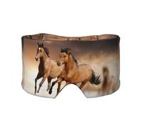 Impresión de caballo corriendo,Máscara para ojos con bloqueo de luz y protección ocular completa para dormir, orejeras y ojos.