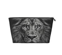 Impresión de Cabeza de león en Blanco y Negro, Bolsa de artículos de tocador Bolsa de Maquillaje Bolsa de cosméticos Bolsa de artículos de tocador de Viaje portátil