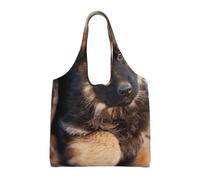 Impresión de cachorros de pastor alemán,Bolsas de mano reutilizables, bolsas de supermercado, bolso de hombro de lona de gran capacidad