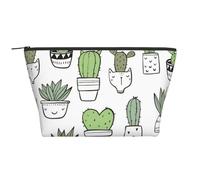 Impresión de Cactus Dibujados a Mano, Bolsa de artículos de tocador Bolsa de Maquillaje Bolsa de cosméticos Bolsa de artículos de tocador de Viaje portátil