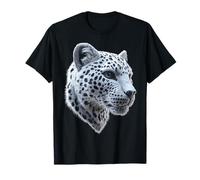 Impresión de cara de leopardo Arte Animal Lover Retrato Motivo Leopardo Camiseta