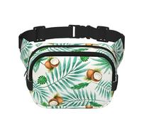 Impresión de coco de verano Bolso de cintura elegante y práctico, ajustable, perfecto para viajes y actividades al aire libre, negro, talla única, Negro 1, One size