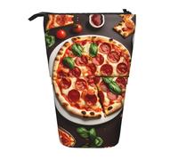 Impresión De Comida De Pizza Plegable Estuche Para Lápices Pop-Up Estuche Vertical Con Cremallera Bolsa De Lápiz Para Escolar Adolescentes Hombres