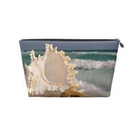 Impresión de Conchas de Estrella de mar de Playa, Bolsa de artículos de tocador Bolsa de Maquillaje Bolsa de cosméticos Bolsa de artículos de tocador de Viaje portátil
