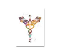 Impresión de corazón esqueleto acuarela arte lienzo pintura pulmón cerebro anatomía medicina pared clínica médico Oficina habitación decoración Póster(2,20x30cm No Frame)