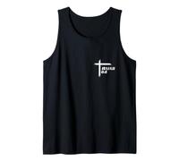 Impresión de Cruz Cristiana Here Am I Send me en la Parte Delantera y Trasera Camiseta sin Mangas