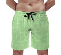 Impresión De Cuadrícula Dibujada A Mano De Aguacate Pantalones Cortos con Forro De Malla Bañador Hombre Casuales Shorts De Playa para Surf Jogger Natación S