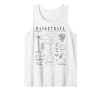 Impresión de Dibujo de Patente Vintage de Baloncesto Camiseta sin Mangas